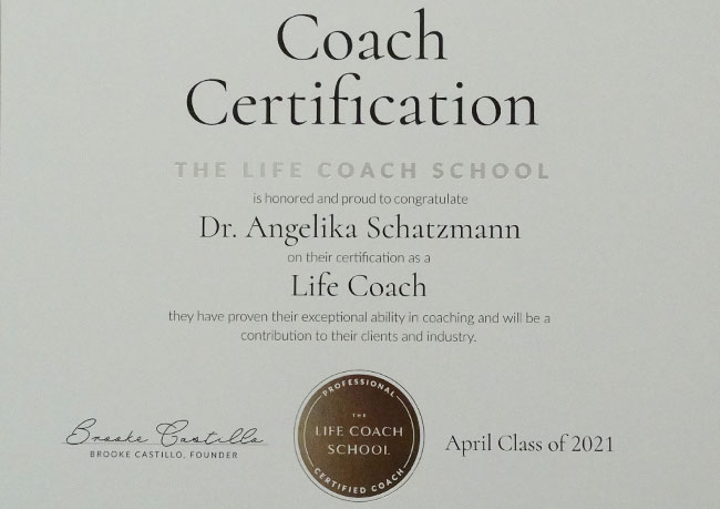 Dr. Angelika Schatzmann - Diplom für Coaching